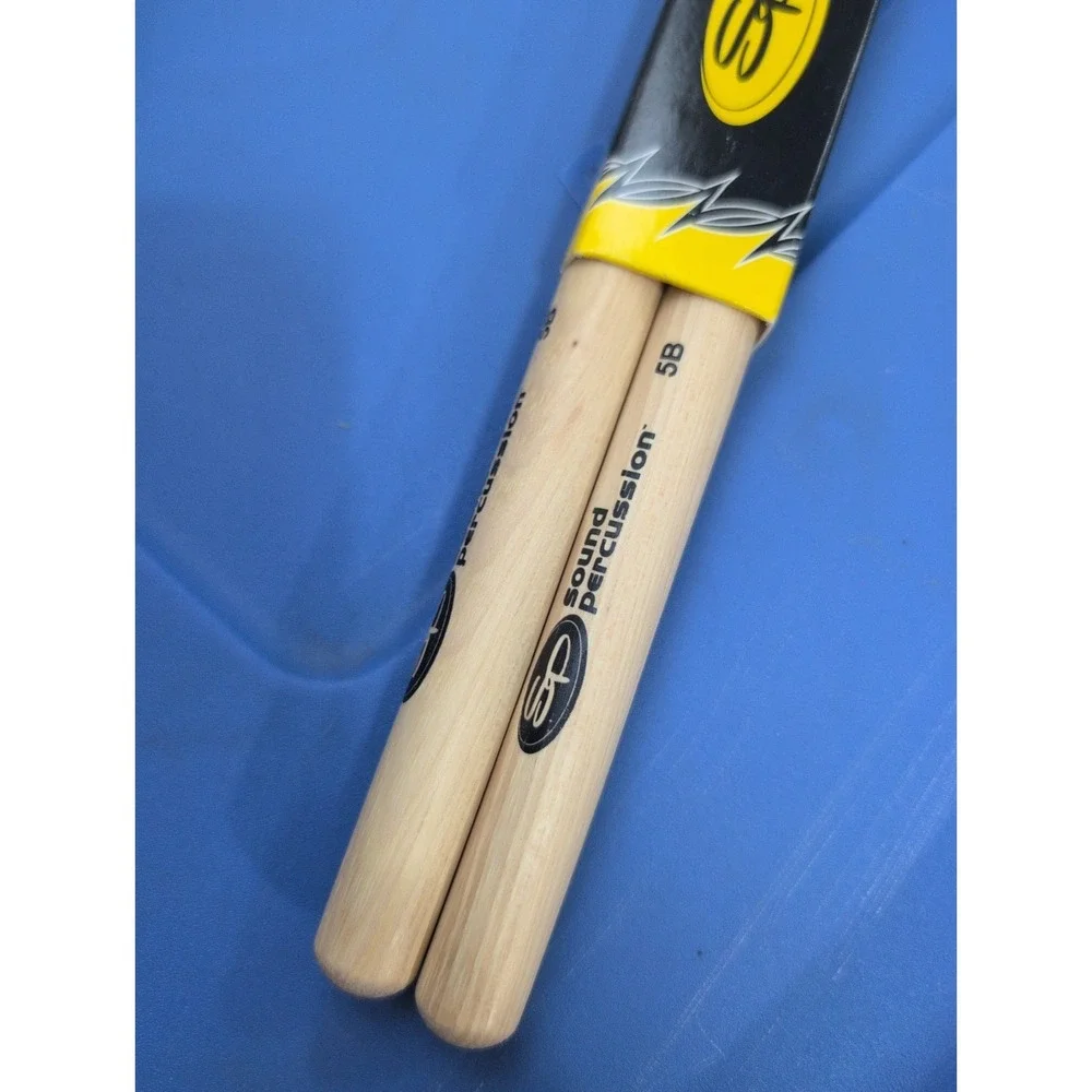 Sound Percussion Drum Sticks Wood Tip Drumsticks 1 Pair 5B